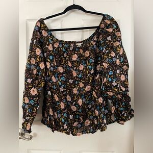 a.n.a Black Floral Blouse